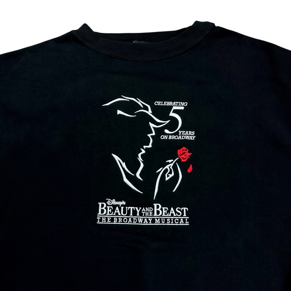 VTG Disney Beauty & The Beast Broadway Musical‎ Embroidered Sweatshirt Men's XL - Picture 4 of 15